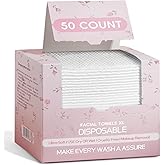 Disposable Face Towels, Large &Thick &Soft Face Towelettes Disposable,Lint-Free And Odor-Free Dry Faces Wipes,Suitable For Daily Care Of Sensitive Skin,Facial Cleansing,And Makeup Removal(50 Count)