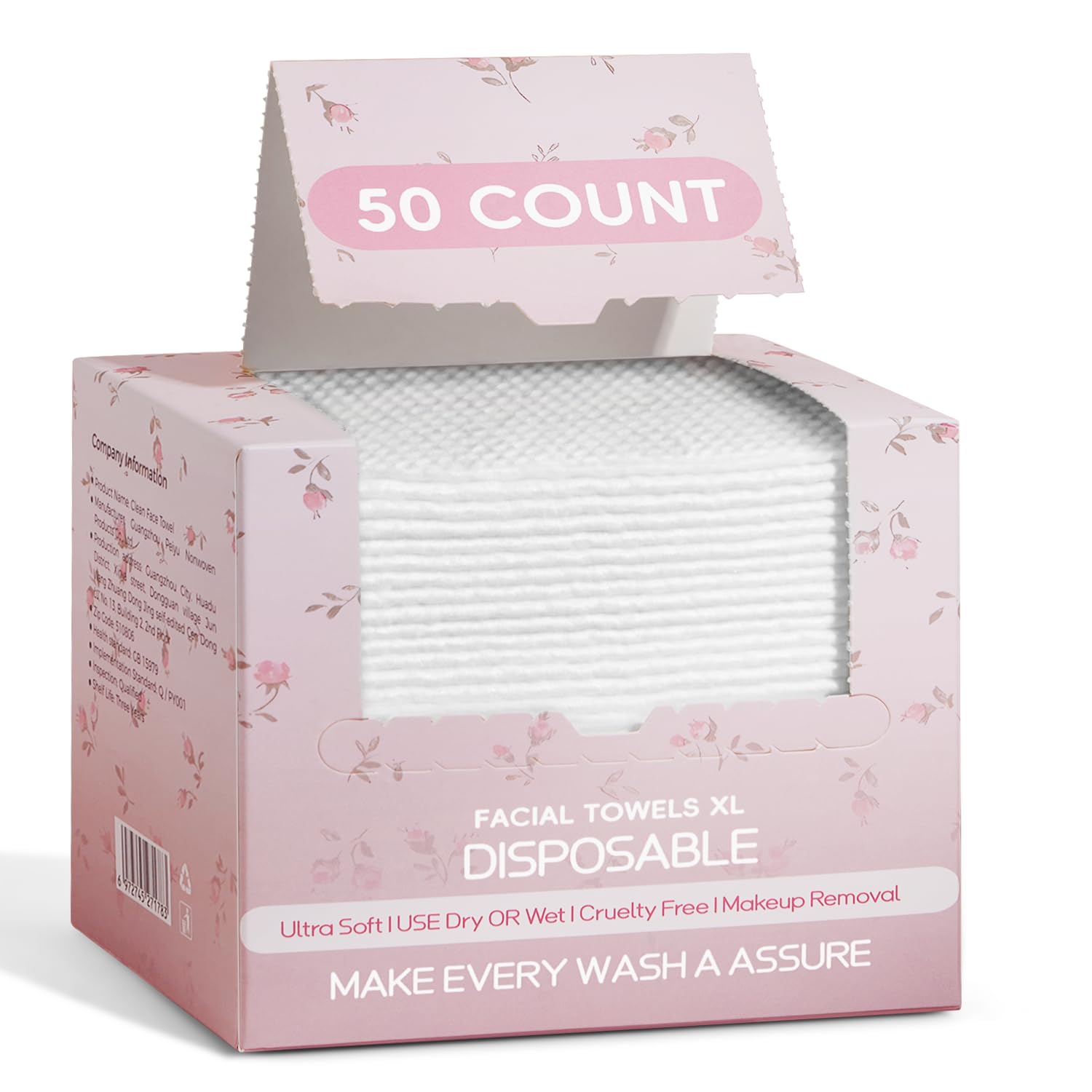 Photo 1 of **FACTORY SEALED** Disposable Face Towels, Large &Thick &Soft Face Towelettes Disposable,Lint-Free And Odor-Free Dry Faces Wipes,Suitable For Daily Care Of Sensitive Skin,Facial Cleansing,And Makeup Removal(50 Count)