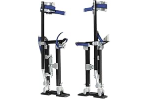 Jecoupoon 18-30 Inch Aluminum Alloy Drywall Stilts with Black for Working at High Places (Black,18-30 Inch)