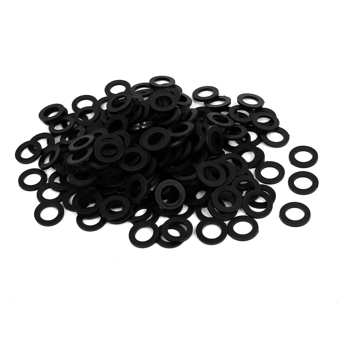 Sourcingmap M12 x 20mm x 2mm Nylon Flat Insulating Washers Gaskets Spacers Fastener for Faucet Pipe Water Hose Black 300PCS