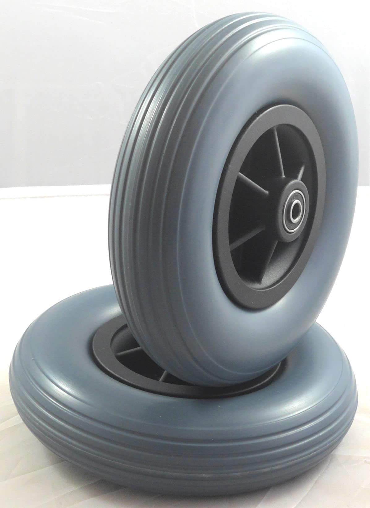 Urathon Pair of 200X50mm (8x2'') Wheelchair Castor Wheels with PU Tyres (hub Length 60mm)