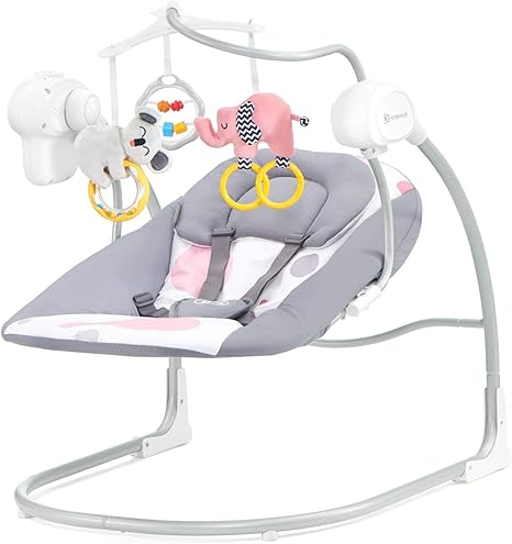 Kinderkraft Transat Bebe Minky Balancelle Automatique Musicale Legere Rose Amazon Fr Bebes Puericulture