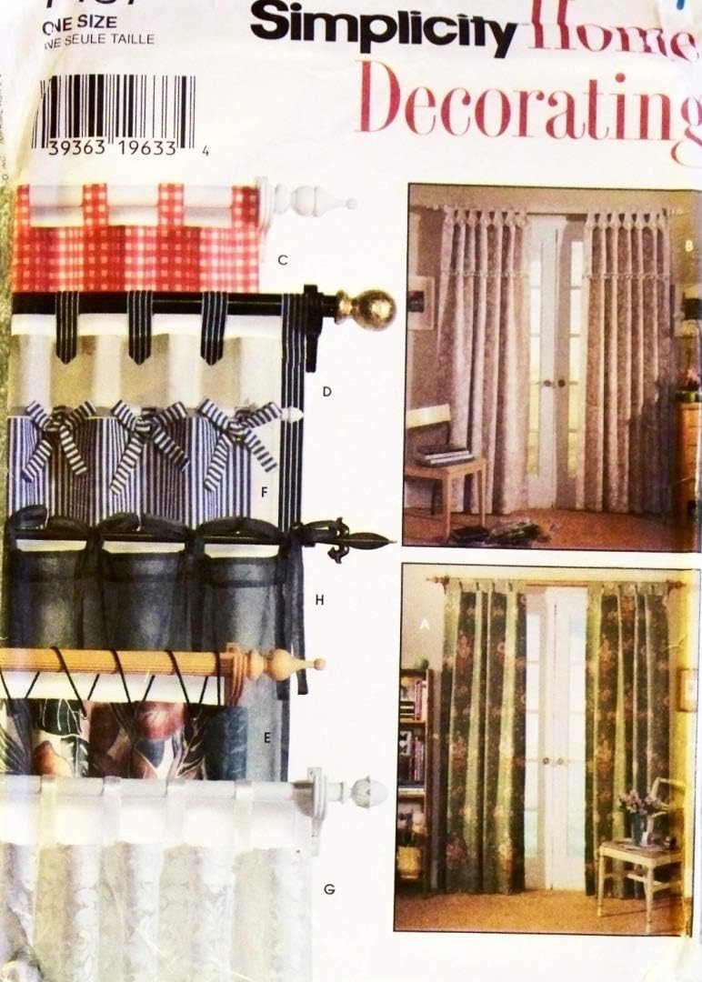 Amazon Com Simplicity 7437 Tab Curtains In Eight Styles Home