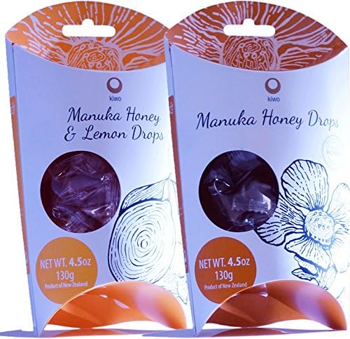 Kiwo Gourmet Manuka Honey and Lemon Hard Candy, Delicious All Natural Non-GMO Sweet Drops (Combo Pack)