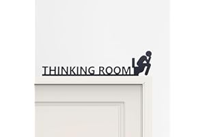 Thinking Room Funny Bathroom Door Sign & Funny Wall Art - Metal Rust-Resistant Decor with Humorous Quotes | Black Matte Bathr