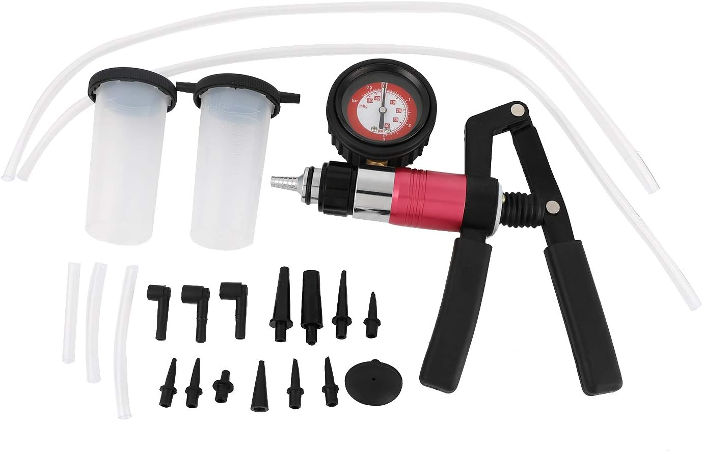 KATSU Tools 2 in 1 Hand Held Vacuum and Pressure Pump Tester Brake Fluid Bleeding Bleeder Kit, One Man Operation - Image 4