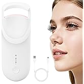 Heated Eyelash Curler, Electric Eyelash Curler with 2-Temp Modes & Type-C Charging, 8s Fast Heat 3s Style 24H Lift for Long-Lasting Natural Effortless Curls, Mini Heated Lash Curler for Women(White)