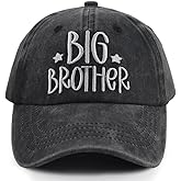 Big or Brother and Sister Hats for Boys Age 3-10 Year Old, Adjustable Embroidered Cotton Baseball Cap