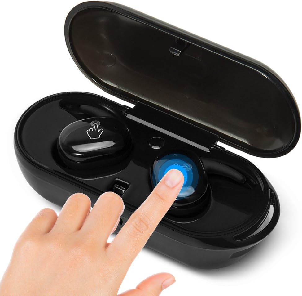 Mini Wireless Touch Bluetooth headphones,Real Wireless Dual Earplugs,Waterproof,Sports Bluetooth Wireless Earplugs.Storage Box w/Charging Function, or Christmas Gifts [Valentine's Day]