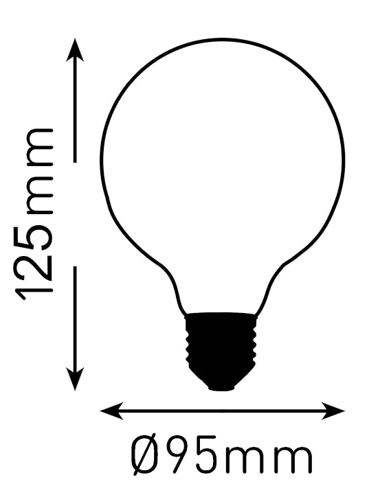 ALLUXE Vollständig dimmbar LED lange Filament weich gelb getönt