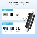 UGREEN SD Card Reader 4.0 USB-C & USB 3.0 312MB/s SD/TF Dual Slot Black view 4