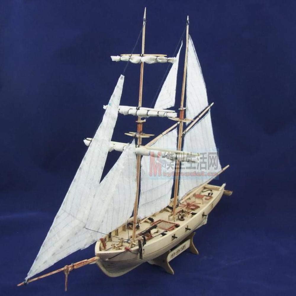 Watercraft Model Building Kits Model Watercraft 1/100 Scale Wooden Sailboat Halcon1840 Model Ship + Brass Updates Kits