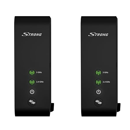 STRONG Extender 1600 Doppelpack für Mesh WLAN Netzwerk (WLAN Verstärker, Hotspot, Access Point, Wifi Abdeckung bis 150 m², bis 1600Mbit/s, 2.4+5GHz, 2x LAN, USB 3.0) schwarz