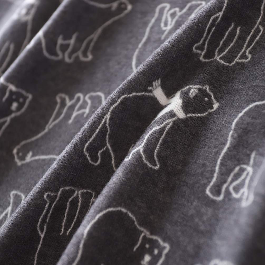 ENJOYNIGHT Women\'s Cotton Pajamas Set 3/4 Sleeve Top & Pants Sleepwear Set Super Soft Loungwear (Bear, Large)