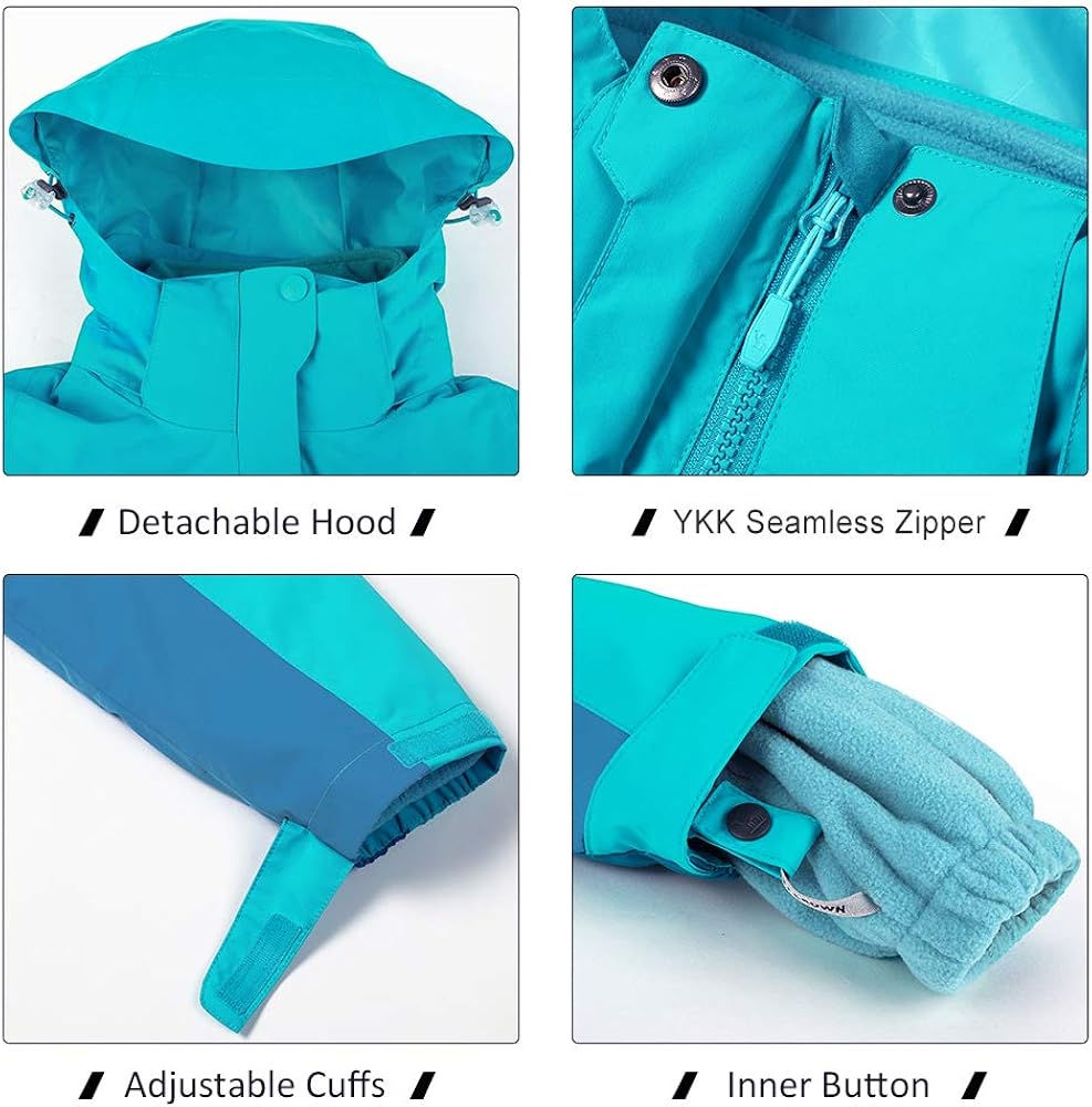 CAMEL CROWN Women's Waterproof Ski Jacket 3-in-1 Winter Coat Windbreaker Fleece Inner for Snow Rain Hiking Outdoor: Clothing