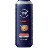 NIVEA MEN Sport 3-in-1 Body Wash, Tangerine and Pepper, 16.9 FL OZ | 3-in-1 Men's Body Wash, Hair and Face Wash, Tangerine and Pepper Scent, 24-Hour Freshness, Paraben Free, Vegan