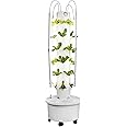 ALTO GARDEN GX Hydroponic Tower | Vertical Planter Tower | Hydroponics Growing System Kit | Food Grade with 24 Net Pots (with LED Grow Lights)