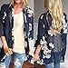 Ladies Shawl Mose Women Lace Montage Floral Print Beach Chiffon Loose Shawl (Size:XL, Blau)