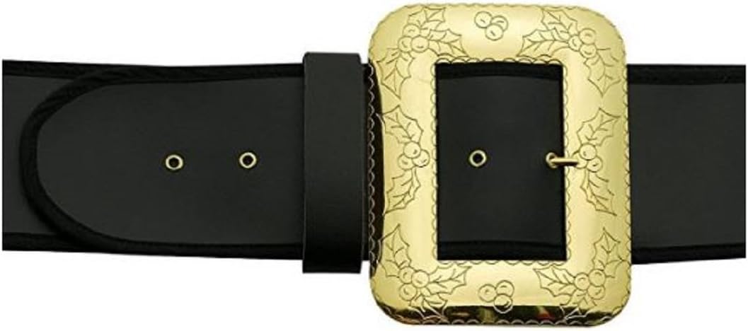 HalcoSanta Belt w Decorative Cast Buckle Size XL 56-64 Black 3.5 Wide Naugahyde