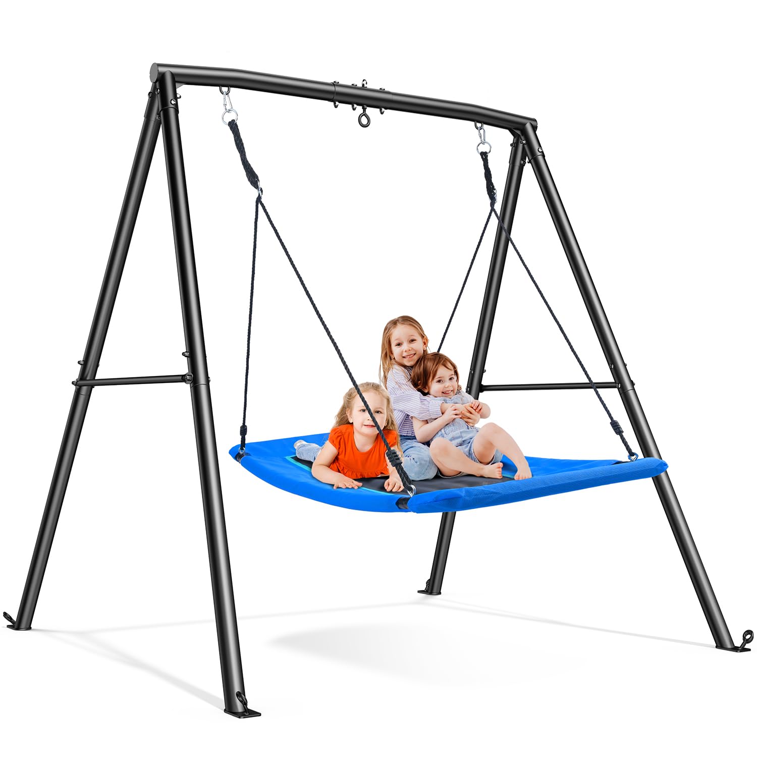 Photo 1 of *****missing parts****The product is used, it is not known if it works, and it is non-returnable.Trekassy 60" Large Platform Saucer Swing with Frame for Kids Outdoor, 440lbs Swing Set with Heavy Duty Metal Swing Stand for Backyard, Outdoor Kids Play Equip