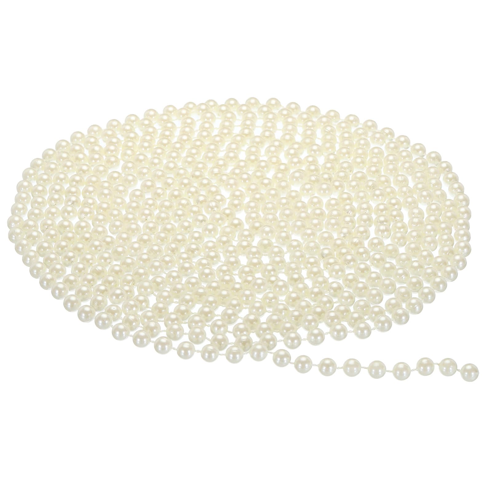 PATIKIL 8mm Faux Pearl Beads Garland, 16.4 Ft Pearl String Chain Pearl Roll for Craft Wedding Party Home Decorative Jewelry Making Christmas Tree, Beige, (pta230825tt000119)