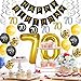 HankRobot 70th Birthday Decorations Party Supplies（42pack） Gold Number Balloon 70 Happy Birthday Banner Latex Balloons(Black, Golden) Confetti Balloons -Great for 70 Seventy Years Old Birthday Party