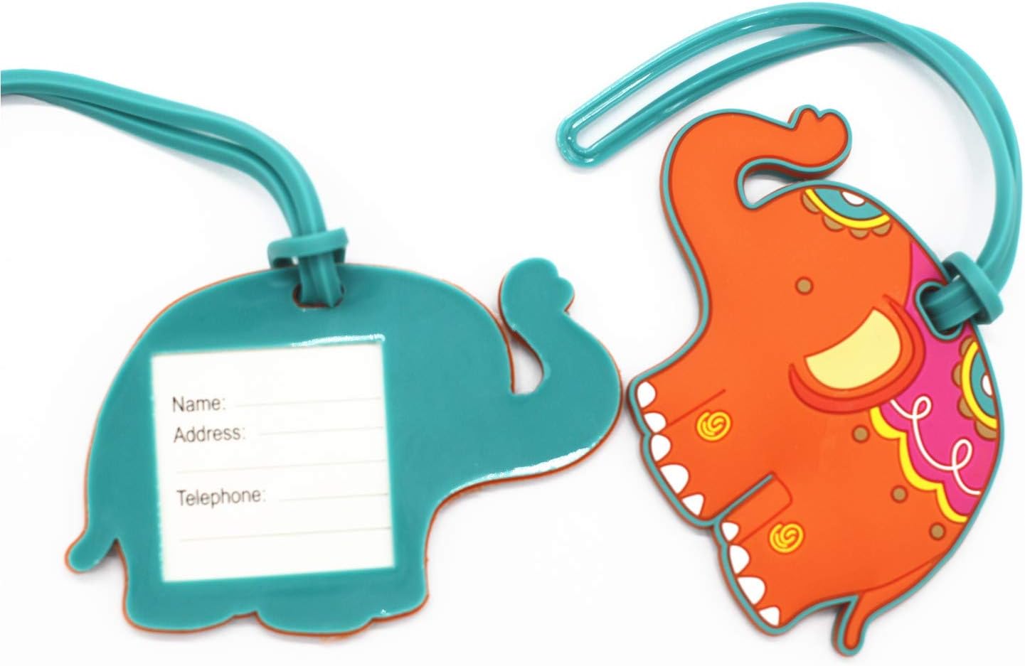 MIAO JIN 6 Pcs Elephant Luggage Tags Suitcase Luggage Tags Boarding Pass Luggage Tags: Sports & Outdoors