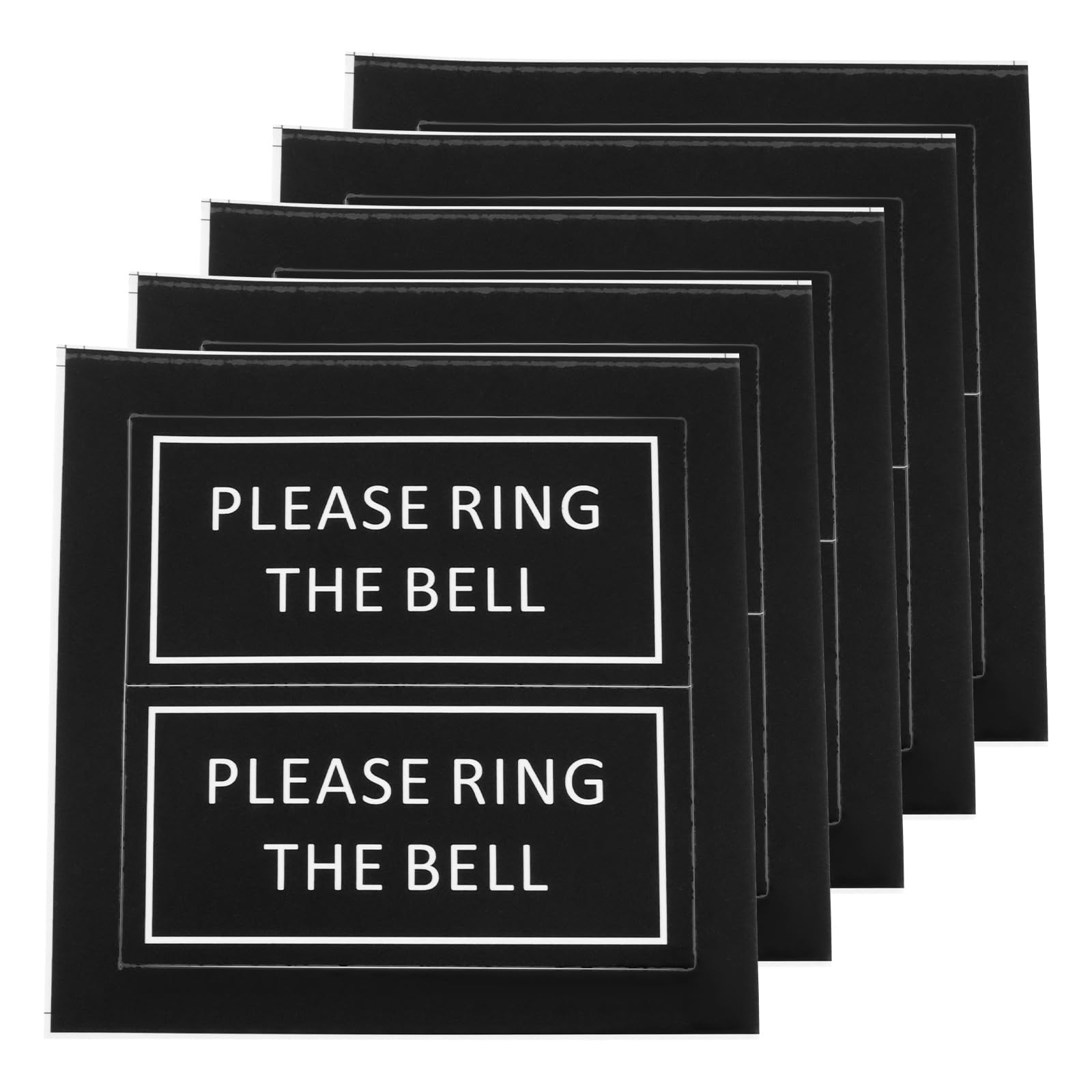 ECSiNG 10Pcs Please Ring The Bell Sticker Fade Resistant Please Ring Doorbell Sign for Home Business Office Store 60x30mm Black