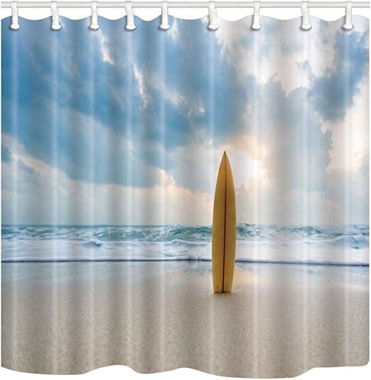 Amazon Com Chuami Beach Shower Curtain Summer Blue Sky Sunshine