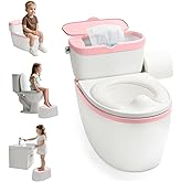 3-in-1 Toddler Potty Training Toilet - Realistic Toddler Toilet with Flushing Sound & Paper Holder | Removal Potty Training Seat | Kids Potty as Stool for Boys and Girls
