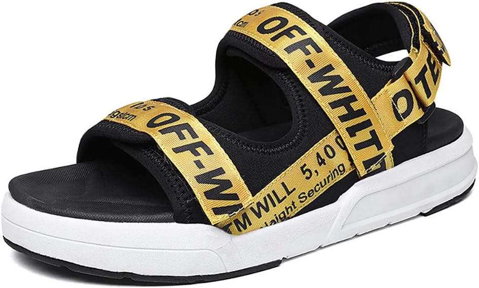 YVWTUC Male Summer Casual New Beach Shoes Velcro Soft Sole Hiking Sandals