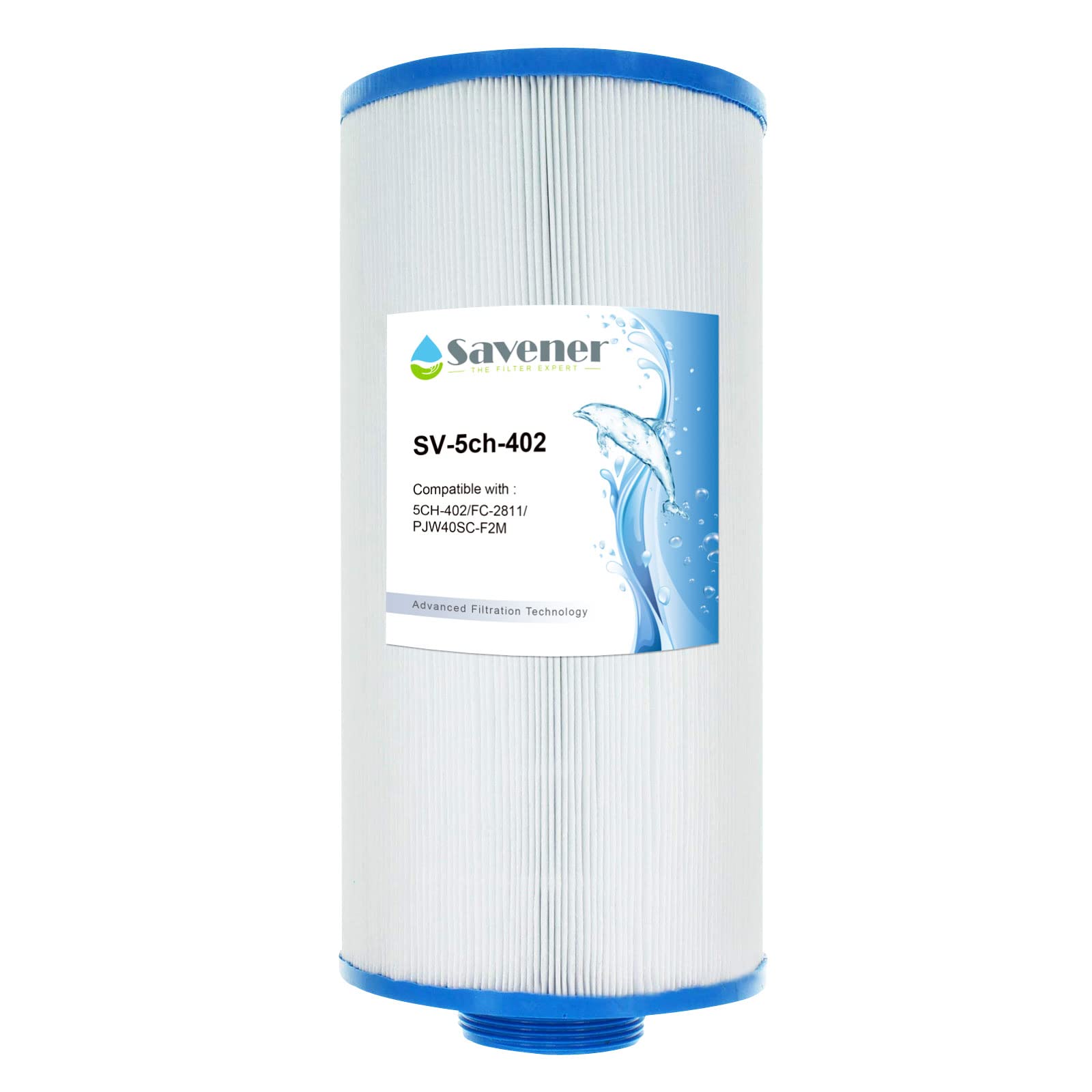 Photo 1 of Savener Pool & Spa Filter Cartridge Replacement for 6540-723, PJW40SC-F2M, Filbur FC-2811,Unicel 5CH-402,40 sq.ft hot tub Filter 1 Pack