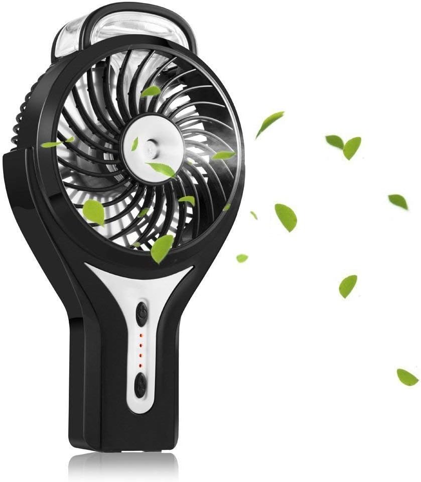BearsFire Portable Handheld USB Mini Misting Fan with Personal Cooling Mist Humidifier Fan Rechargeable Battery for Home Office and Travel (Black)