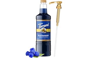 Torani Sugar Free Blue Raspberry Syrup 1 Liter Bottle with Pump Keto Friendly, Zero Calorie, Low Carb, Diabetic Safe Flavoring for Coffee, Shakes, Snow Cones, and Cocktails