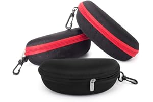 RayLove 3 Pack Sunglasses Case Portable Travel Zipper Eyeglasses Case Hook