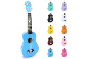 Amdini Varnish Soprano Wood Ukulele 21 inch Starter Uke Hawaii Small Guitar for Students and Beginners