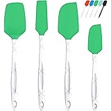 M KITCHEN Silicone Spatula Set - Heat Resistant & BPA Free - 4 Piece Nonstick Rubber Spatulas, Spoonula, Jar Scraper for Cook