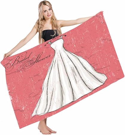 Amazon Com Mugod Beach Towel Bath Towels Bridal Shower Retro Pink