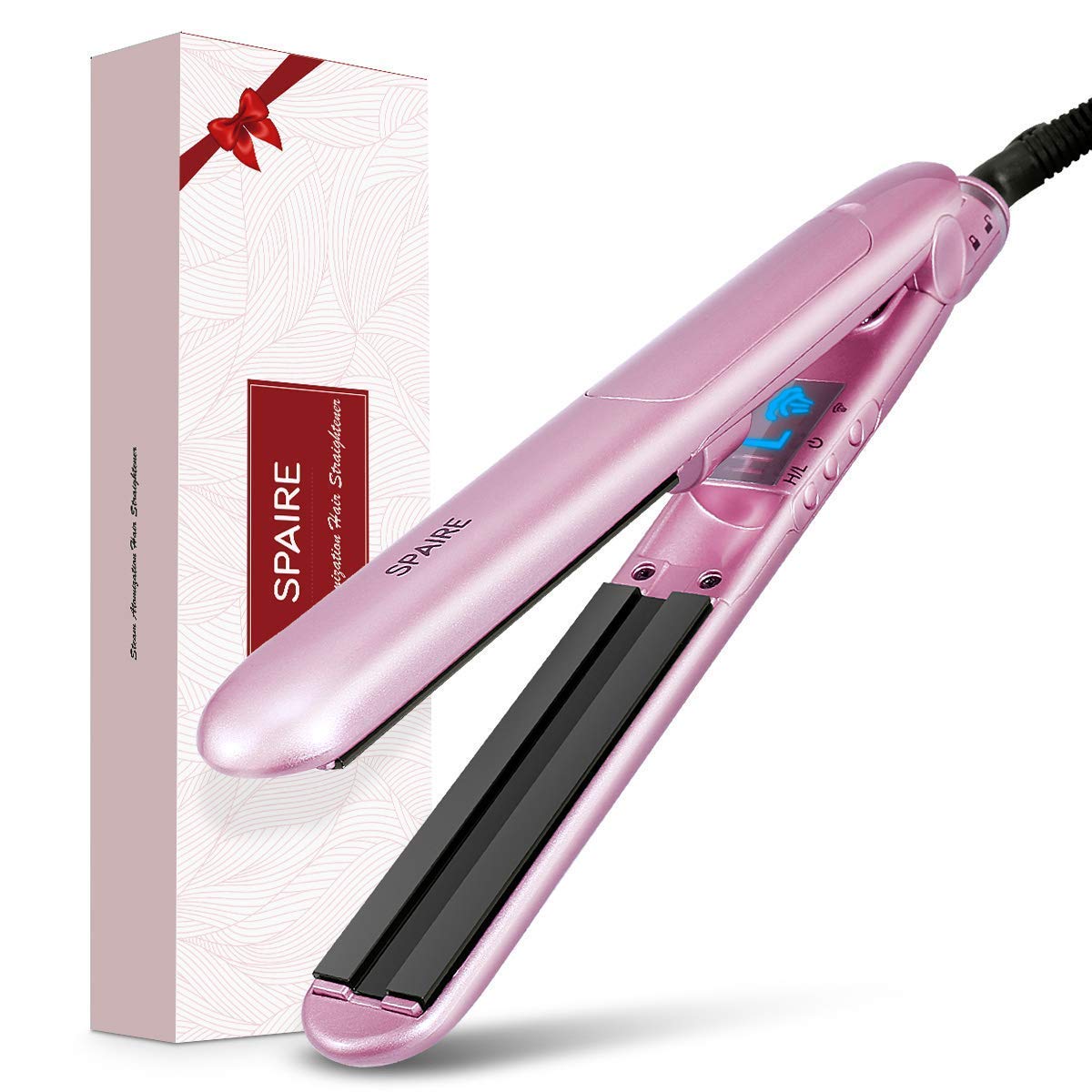 Spaire Ceramic Steam Hair Straightener with Adjustable H/L Temperature