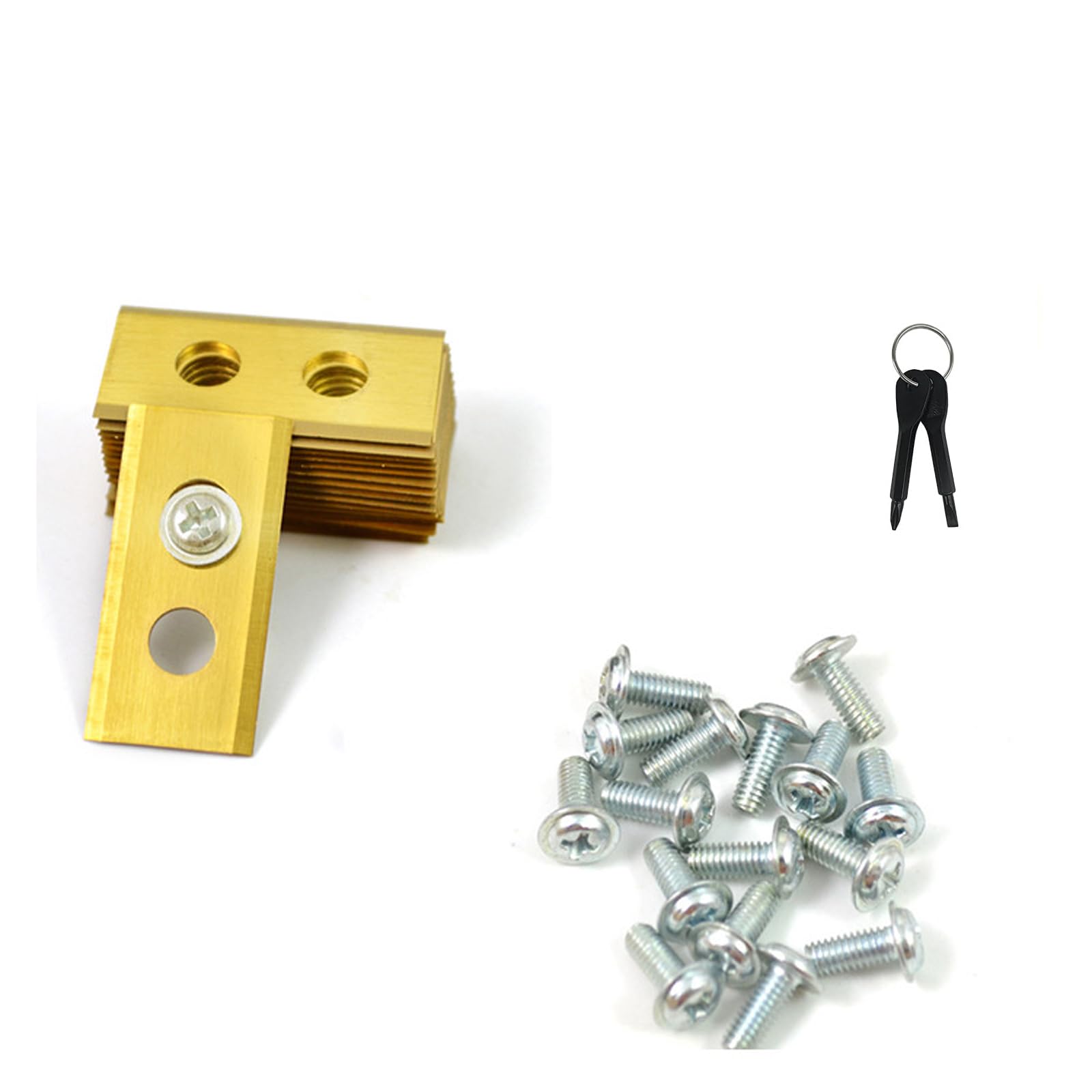Photo 1 of 40Pcs Replacement Blades, Robust Titanium Replacement Robotic Lawnmower Blades, with Plastic Washers and Screwdrivers