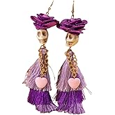 Skull Cherry Earrings Skull Tassels Halloween Earrings For Women Funky Spooky Quirky Earrings Halloween Jewelry