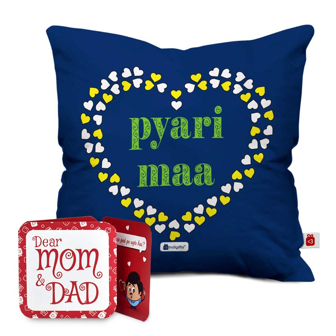Buy Indigifts Pyari Maa Trending Cushion Cover with Filler 12x12 inch