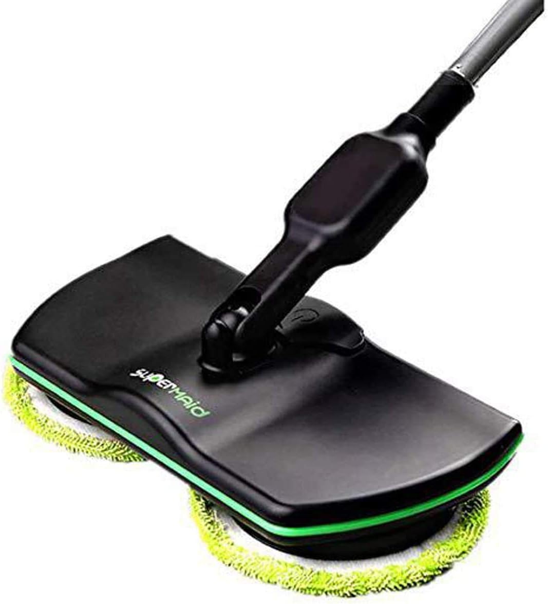 KIKTS Cordless Electric Spinning Mop,Rechargeable Powered Laminate Floor Polisher,3 in 1 Cordless Spin Floor Cleaner for All Surfaces,with 4 Microfiber Pads And 2 Polisher Pads for Indoor Use