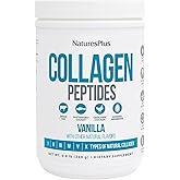 NaturesPlus Collagen Peptides, Vanilla - 0.8 lb Powder - Hair, Skin, Nail & Joint Health, Immune System Support - Non-GMO, Gluten Free - 14 Servings