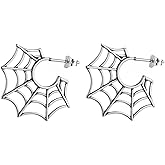 HZMAN Halloween Spider Web Earrings for Women Surgery Steel Stud Earrings for Men
