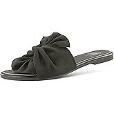 JATAREA Women’s Slip-On Leather Flat Sandals with Round Open Toe | Classic and Trendy Slippers