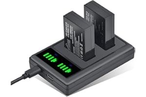 LP-E12 LPE12 Battery and LED USB Dual Charger for Canon EOS M M2 M10 M50 M100 SX70 HS Rebel SL1 Camera