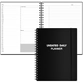 Undated Daily Planner - Undated Planner with Hourly Schedules, Action Items and Follow-up, A4 Daily Organizer Notebook to Increase Productivity, Appointment Book for Time Management, 8.5 &times; 11 Inch