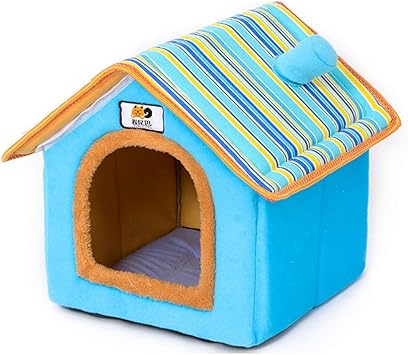 Amazon 犬小屋 小さな犬の家 室内 ペットハウス 三角屋根 36 32 40 猫 犬 小屋 ペット ドッグハウス ふわふわ 滑り止め 柔らか 簡易 折りたたみ 取り外し可 屋根付き 可愛い 洗える オシャレ 保温布団 ハウス おしゃれ かわいい ブルー ベット Lsjdln