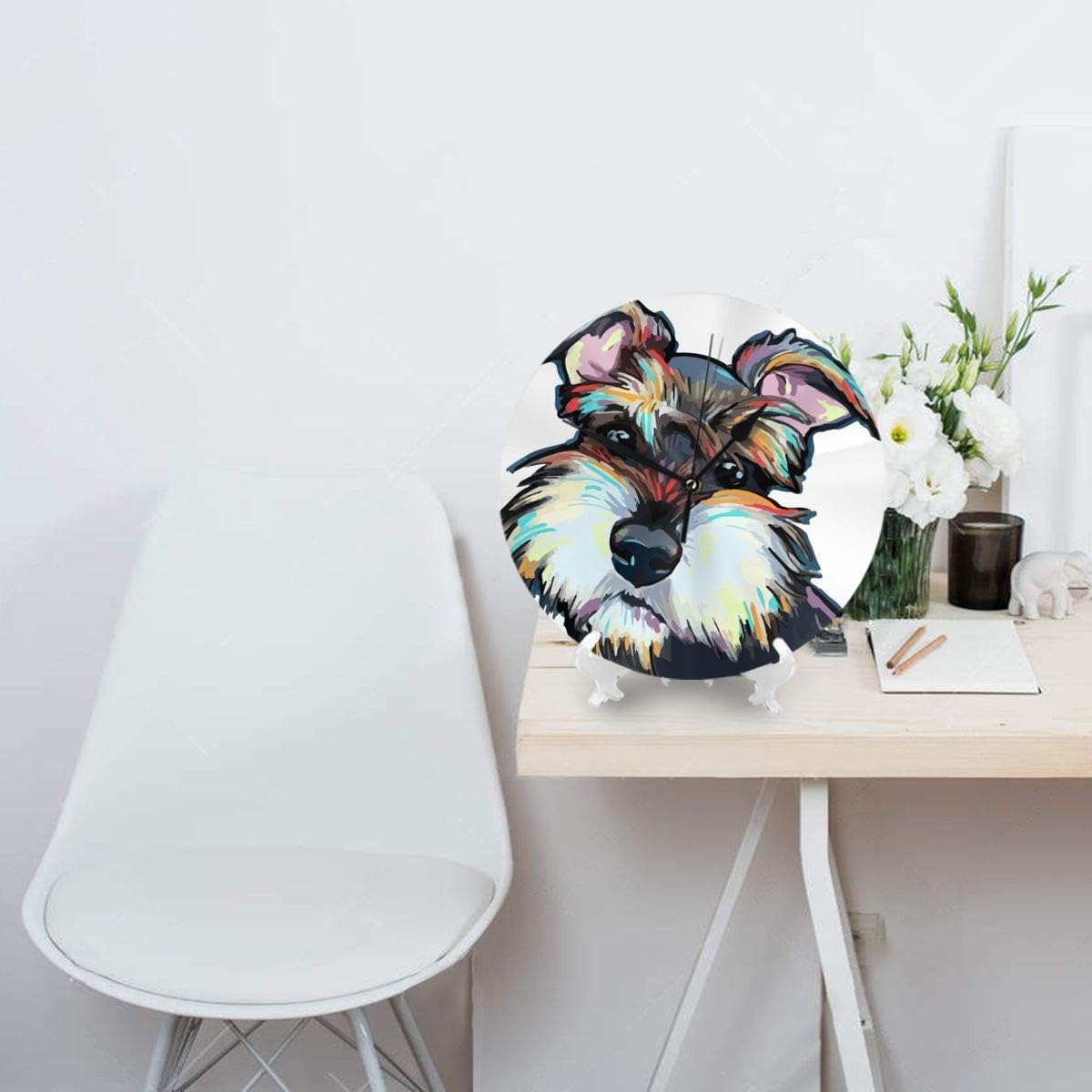 Amazon 壁掛け時計 置き時計 ミニチュアシュナウザー 可愛い クロック おしゃれ 連続秒針 静音 電波時計 部屋装飾 プレゼント 創意的 置き時計 掛け時計 オンライン通販